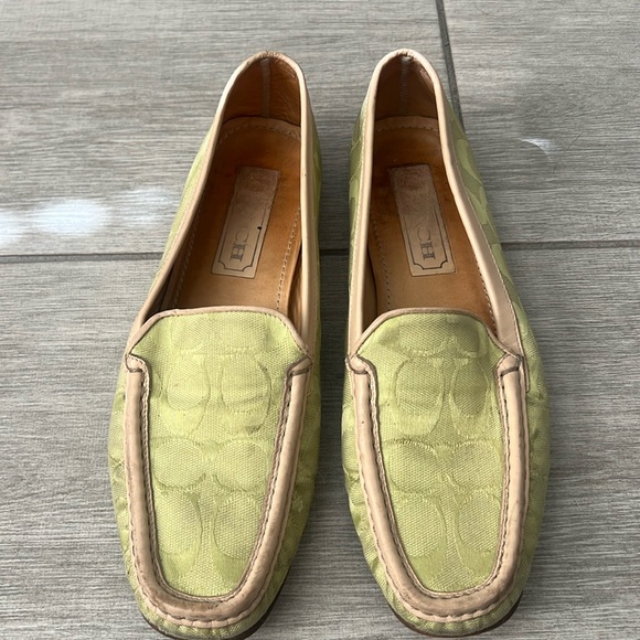 Coach Shoes - RARE Pistachio Green Coach Loafers Size 9.5 GUC